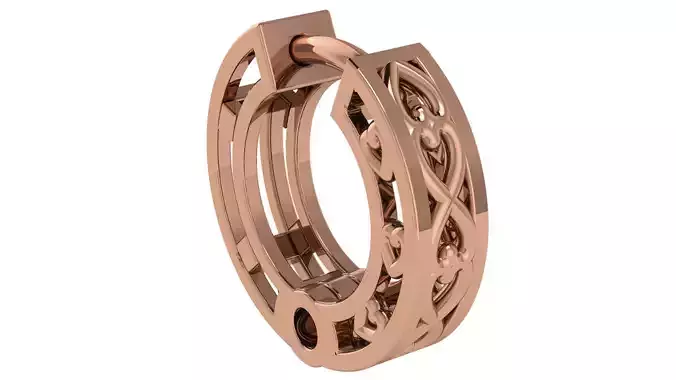 Wire Mesh Plain Gold Hoops Earrings