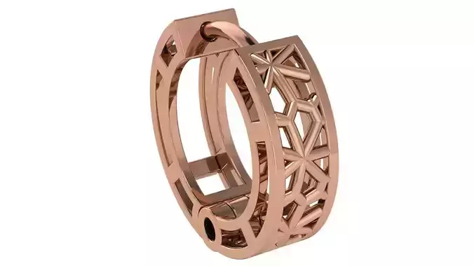 Wire Mesh Plain Gold Hoops Earrings