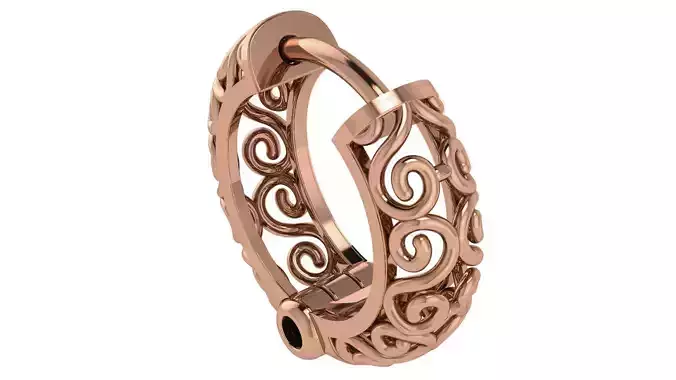 Wire Mesh Plain Gold Hoops Earrings