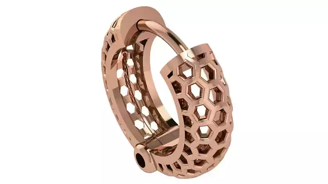 Wire Mesh Plain Gold Hoops Earrings