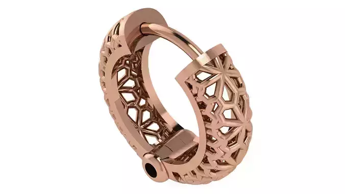 Wire Mesh Plain Gold Hoops Earrings