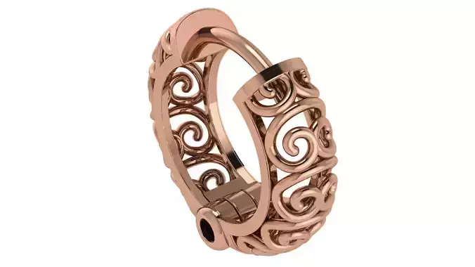 Wire Mesh Plain Gold Hoops Earrings