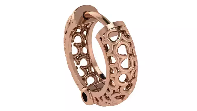 Wire Mesh Plain Gold Hoops Earrings