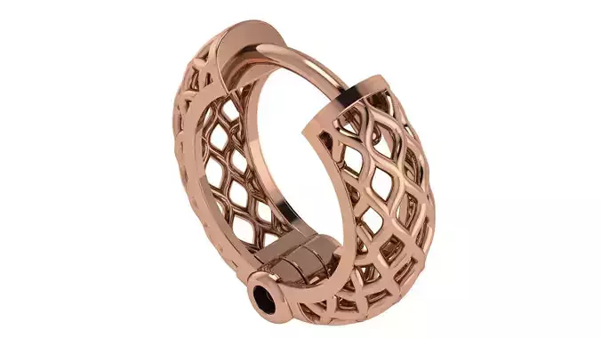 Wire Mesh Plain Gold Hoops Earrings