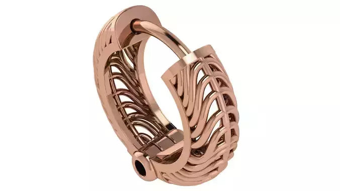 Wire Mesh Plain Gold Hoops Earrings