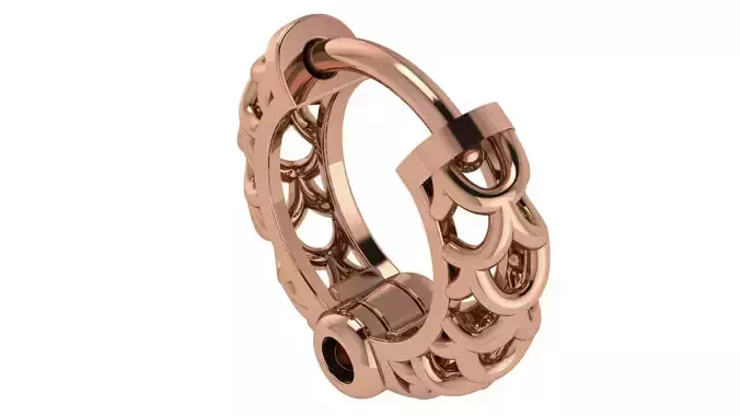 Wire Mesh Plain Gold Hoops Earrings