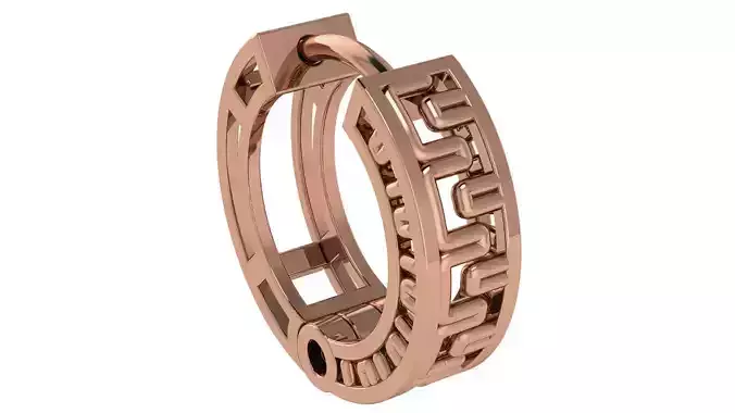 Wire Mesh Plain Gold Hoops Earrings