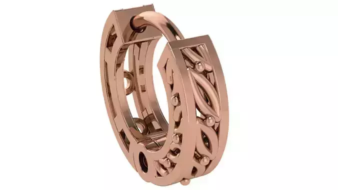 Wire Mesh Plain Gold Hoops Earrings