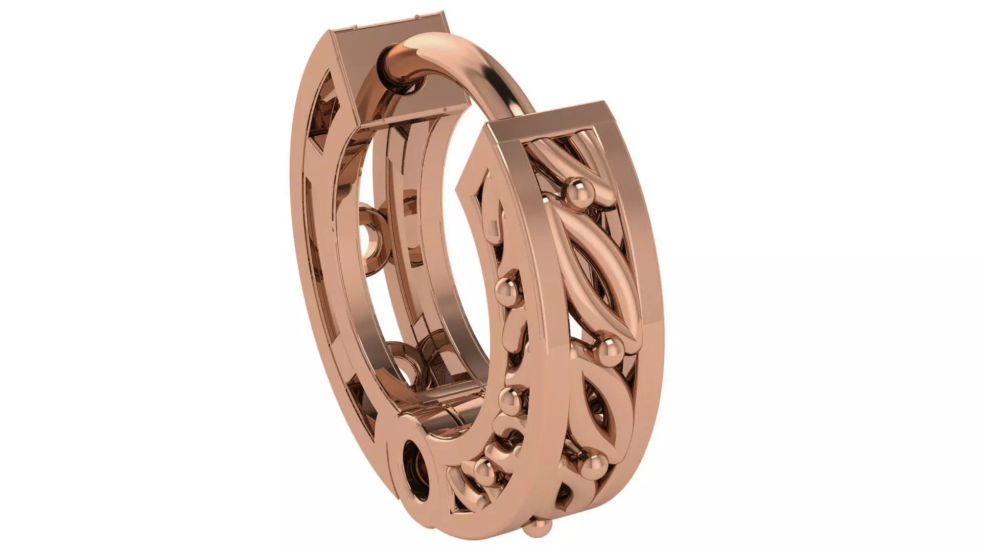 Wire Mesh Plain Gold Hoops Earrings 3D print model_0