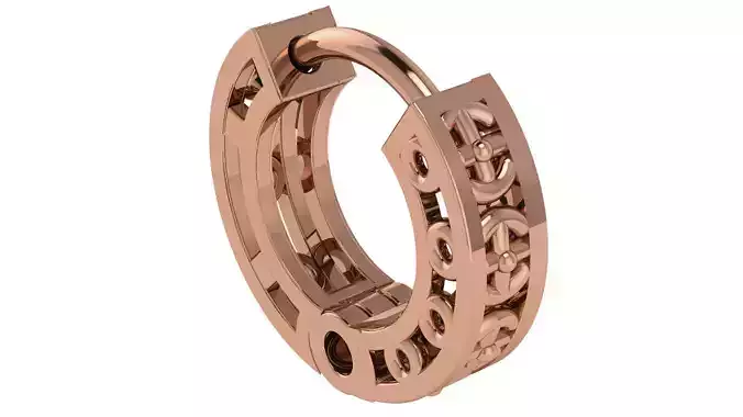 Wire Mesh Plain Gold Hoops Earrings