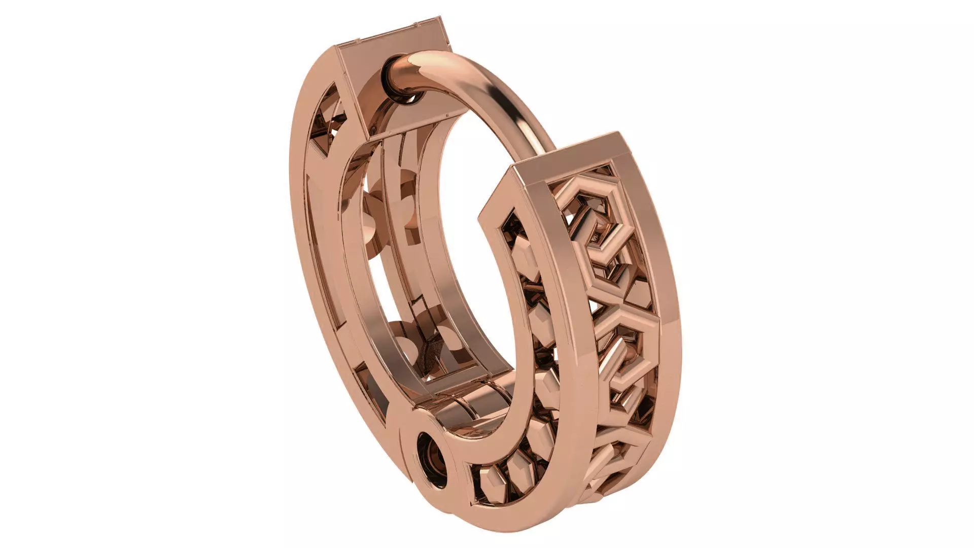 Wire Mesh Plain Gold Hoops Earrings 3D print model