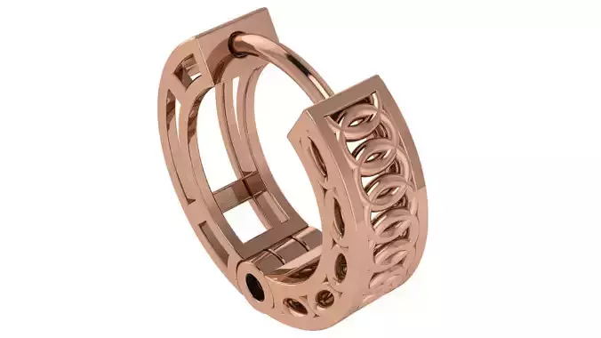 Wire Mesh Plain Gold Hoops Earrings