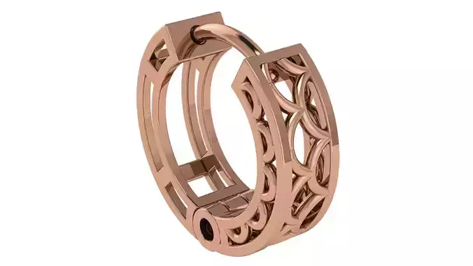 Wire Mesh Plain Gold Hoops Earrings