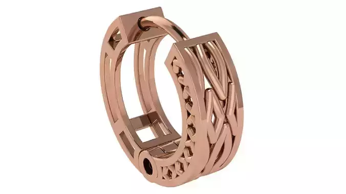 Wire Mesh Plain Gold Hoops Earrings