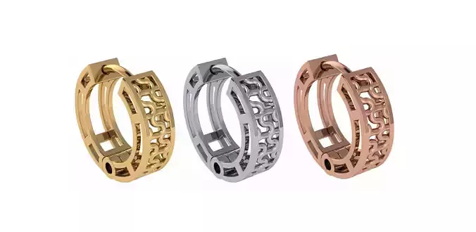 Wire Mesh Plain Gold Hoops Earrings