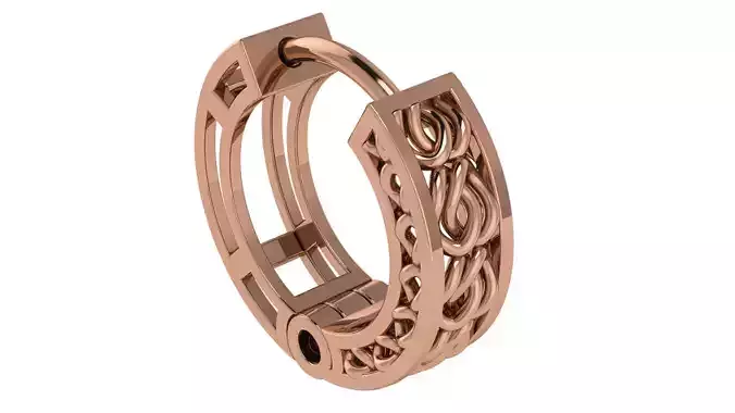 Wire Mesh Plain Gold Hoops Earrings