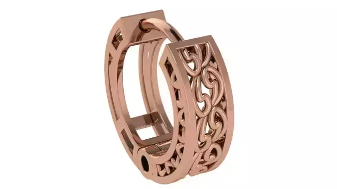 Wire Mesh Plain Gold Hoops Earrings