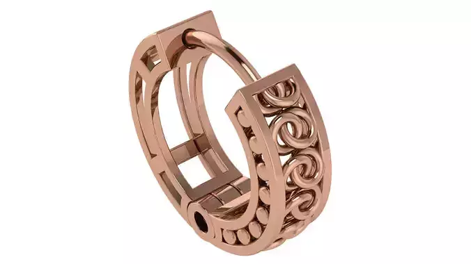 Wire Mesh Plain Gold Hoops Earrings