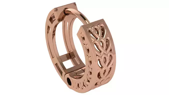 Wire Mesh Plain Gold Hoops Earrings