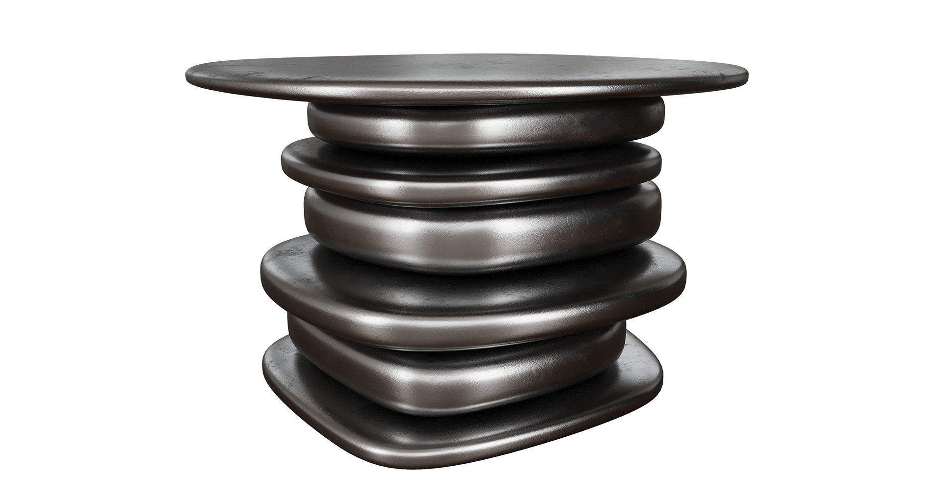 Set of metal and wood coffee tables 3D model_7