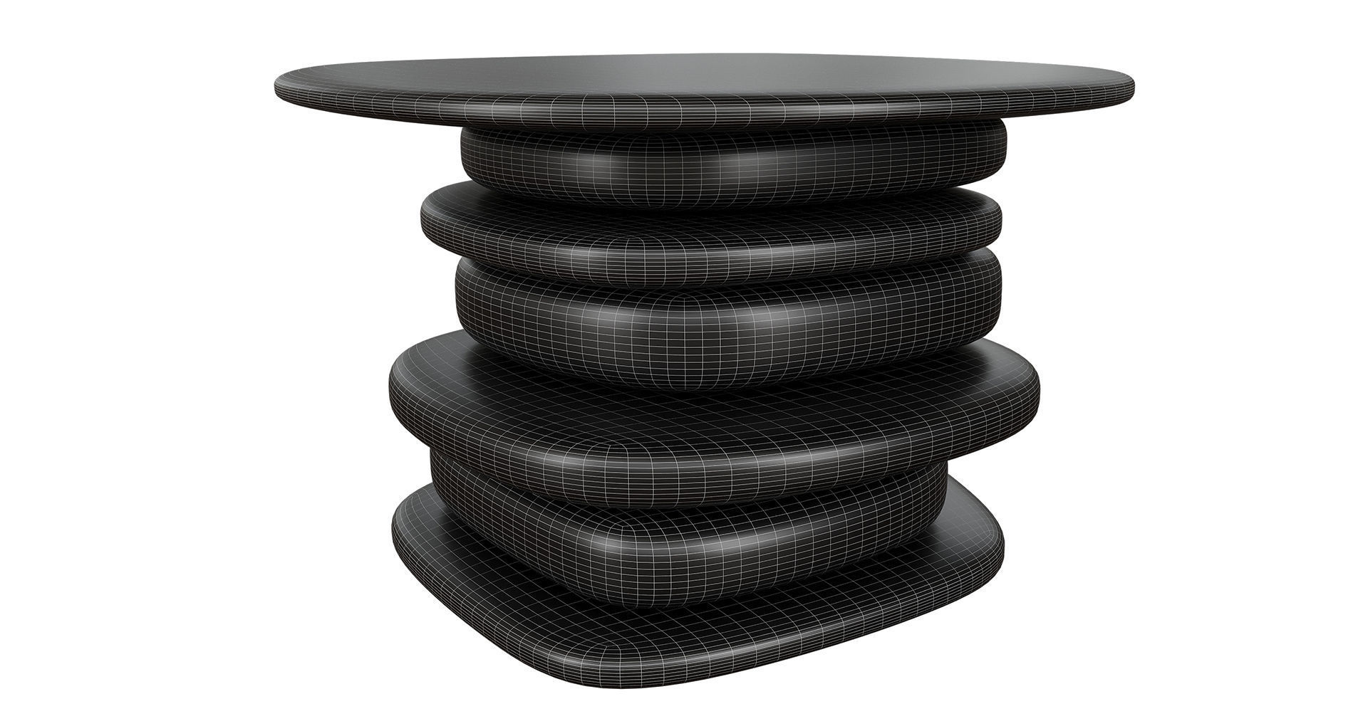 Set of metal and wood coffee tables 3D model_12