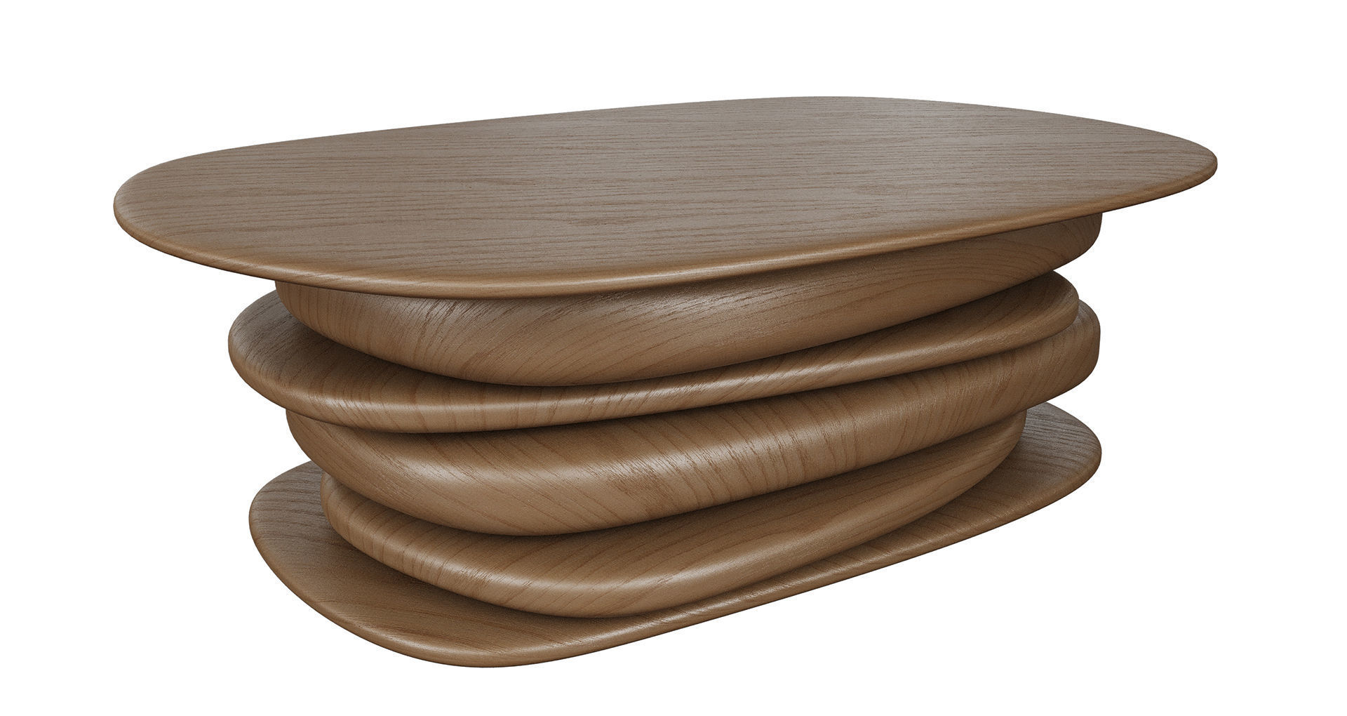 Set of metal and wood coffee tables 3D model_5