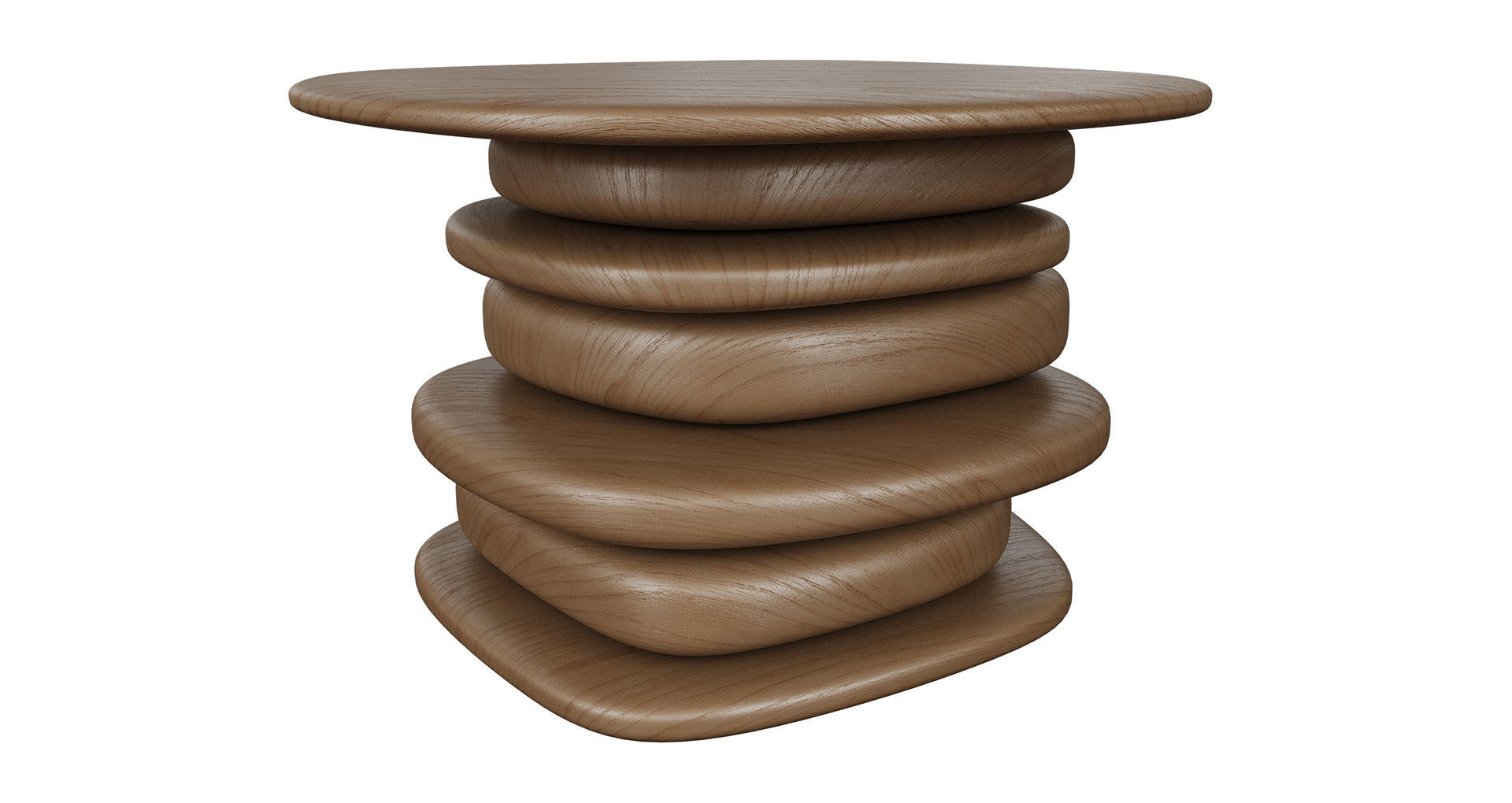 Set of metal and wood coffee tables 3D model_8