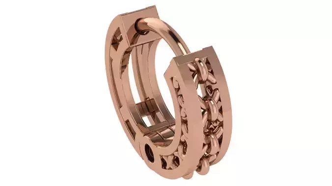 Wire Mesh Plain Gold Hoops Earrings