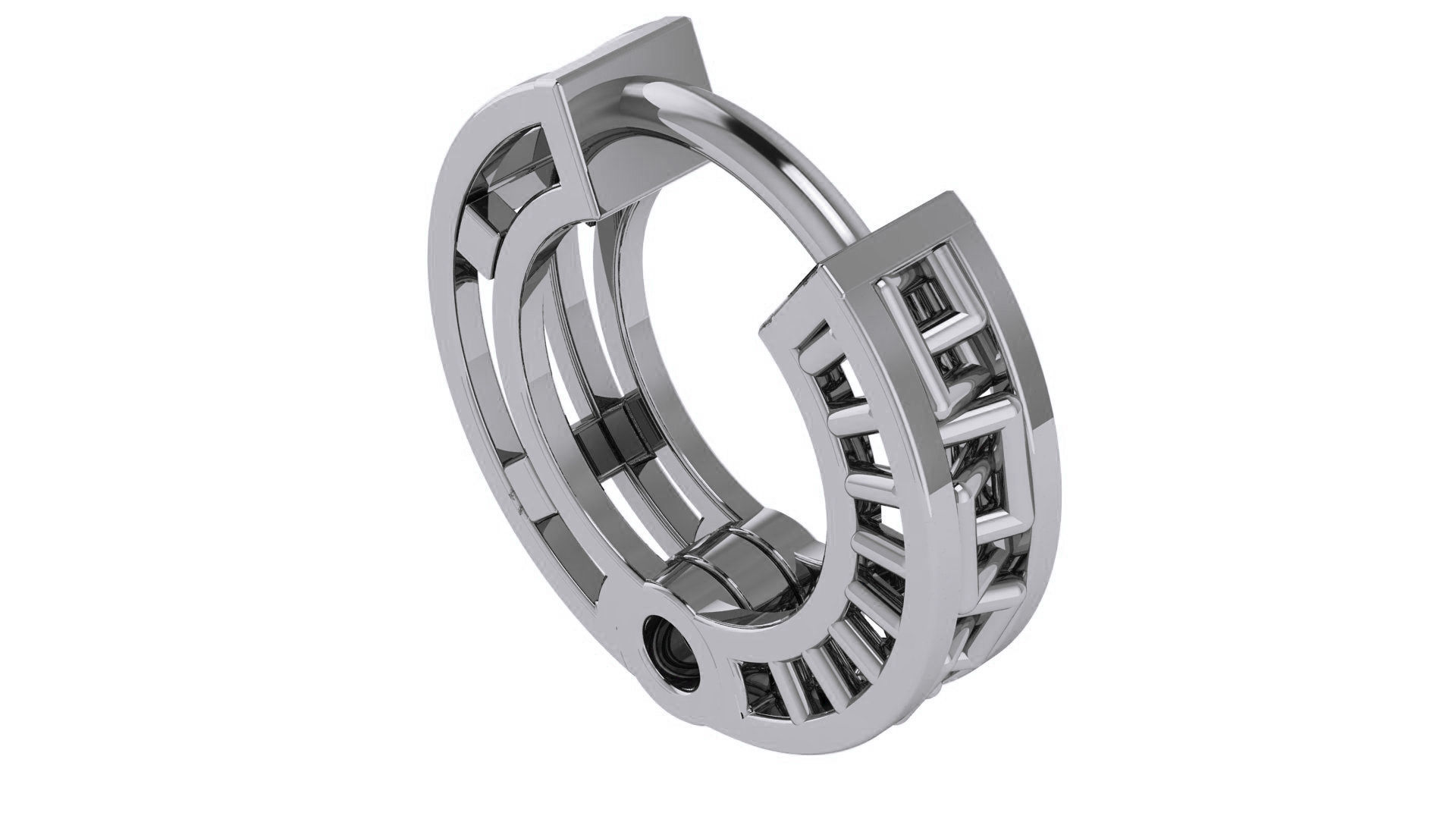 Wire Mesh Plain Gold Hoops Earrings 3D print model_2