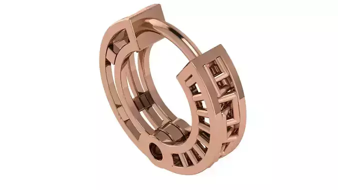 Wire Mesh Plain Gold Hoops Earrings