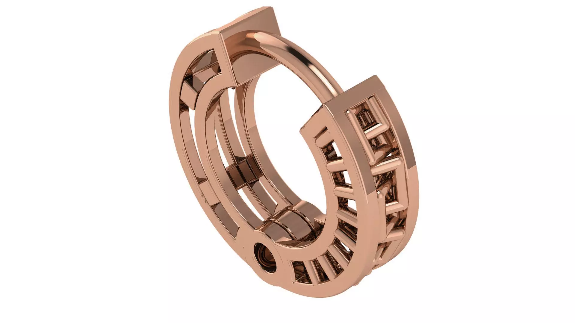 Wire Mesh Plain Gold Hoops Earrings 3D print model_0