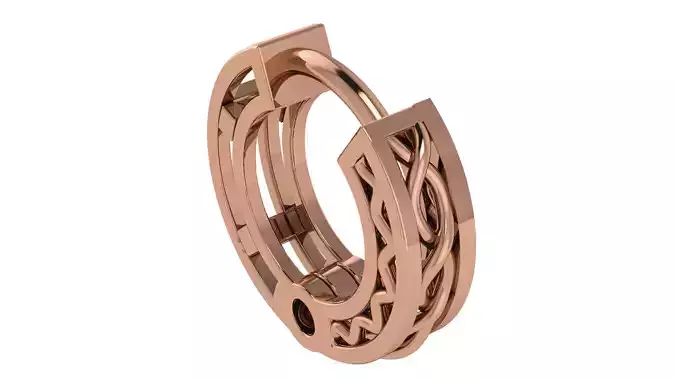 Wire Mesh Plain Gold Hoops Earrings