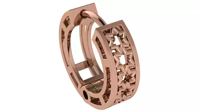 Wire Mesh Plain Gold Hoops Earrings