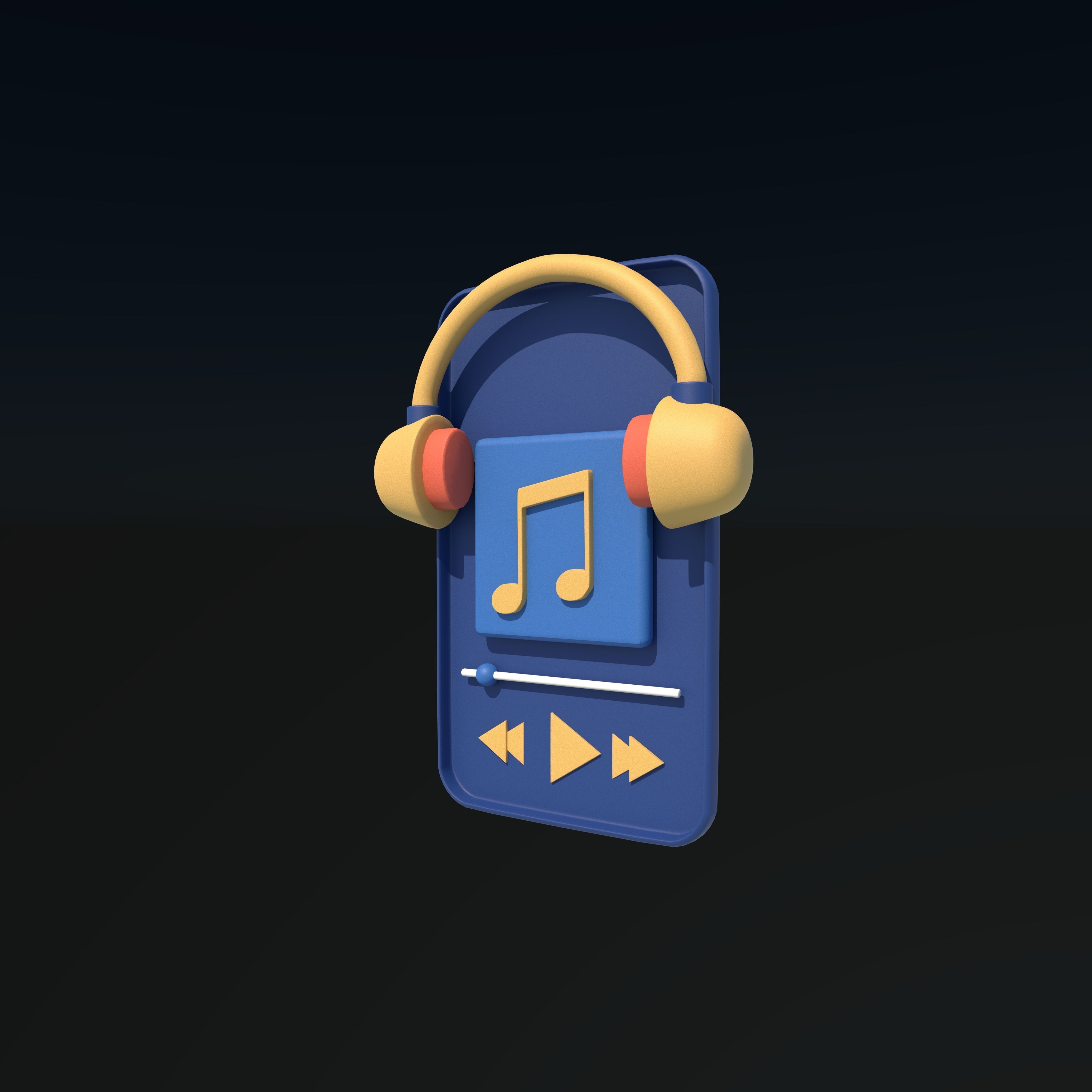Music Player 3D Icon 3D model_3