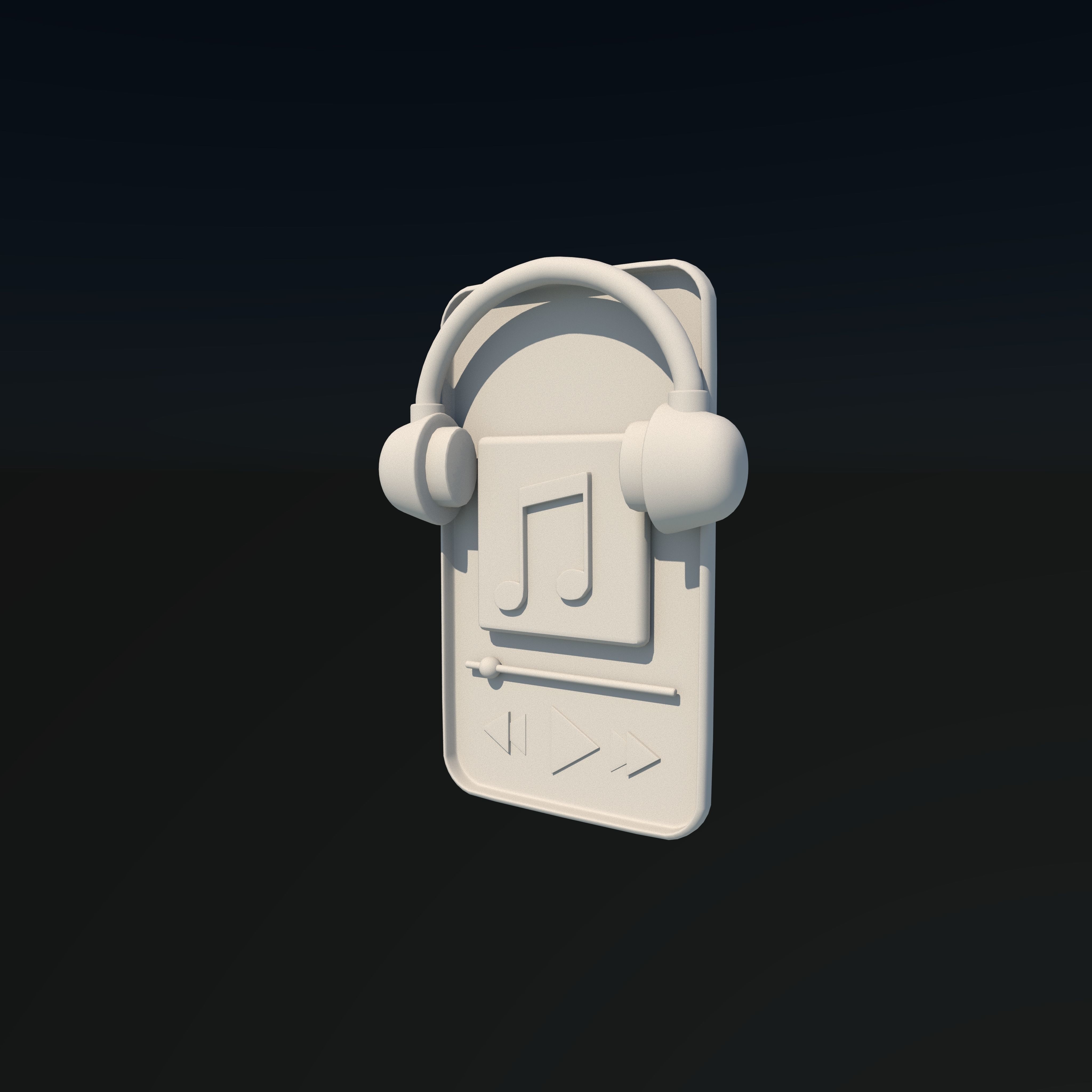 Music Player 3D Icon 3D model_9