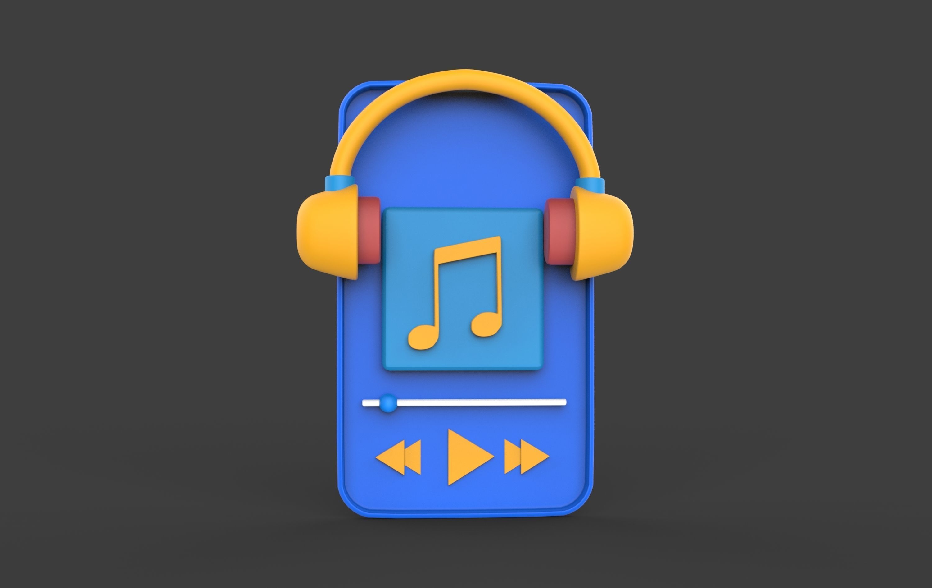 Music Player 3D Icon 3D model_4