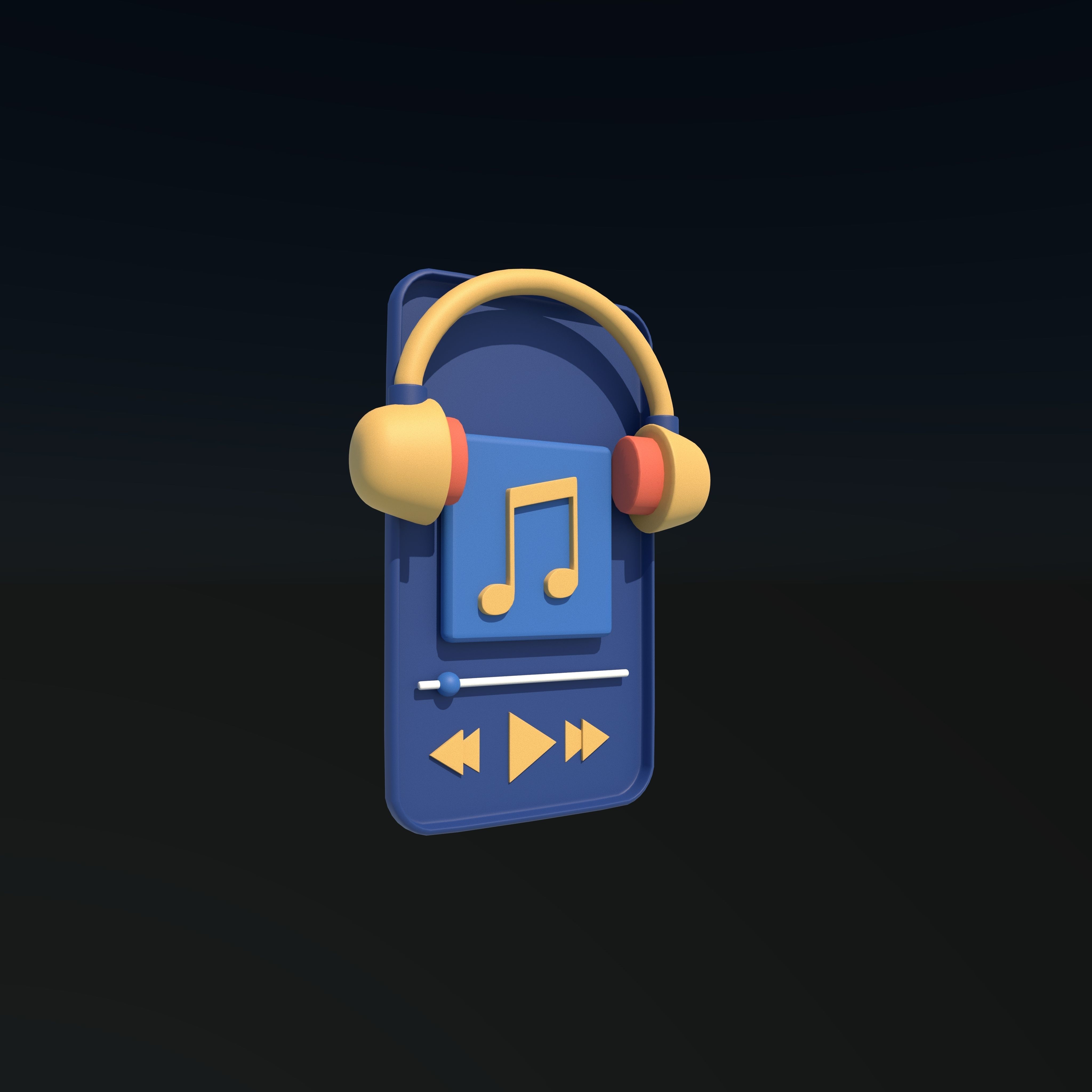 Music Player 3D Icon 3D model_2