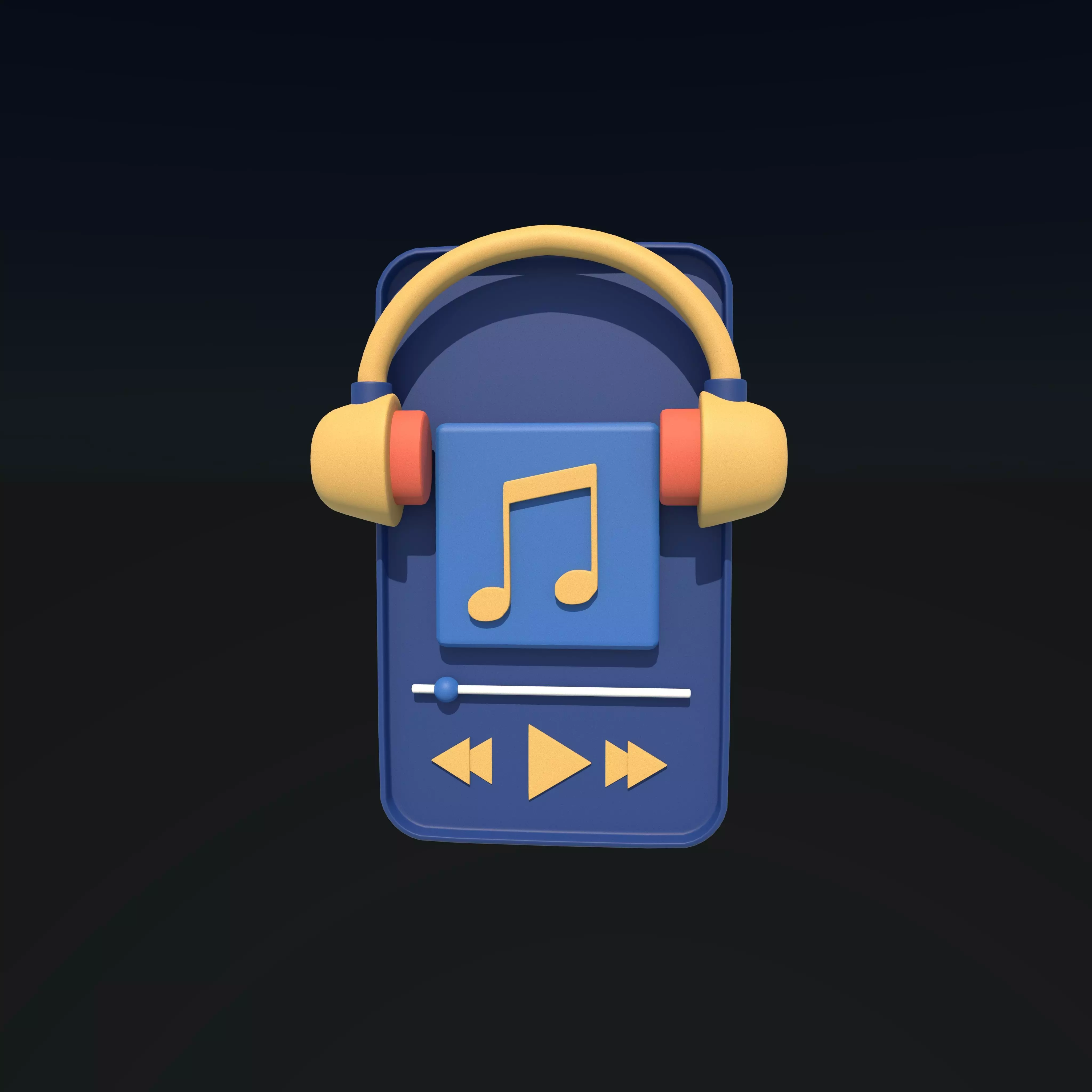 Music Player 3D Icon 3D model_0
