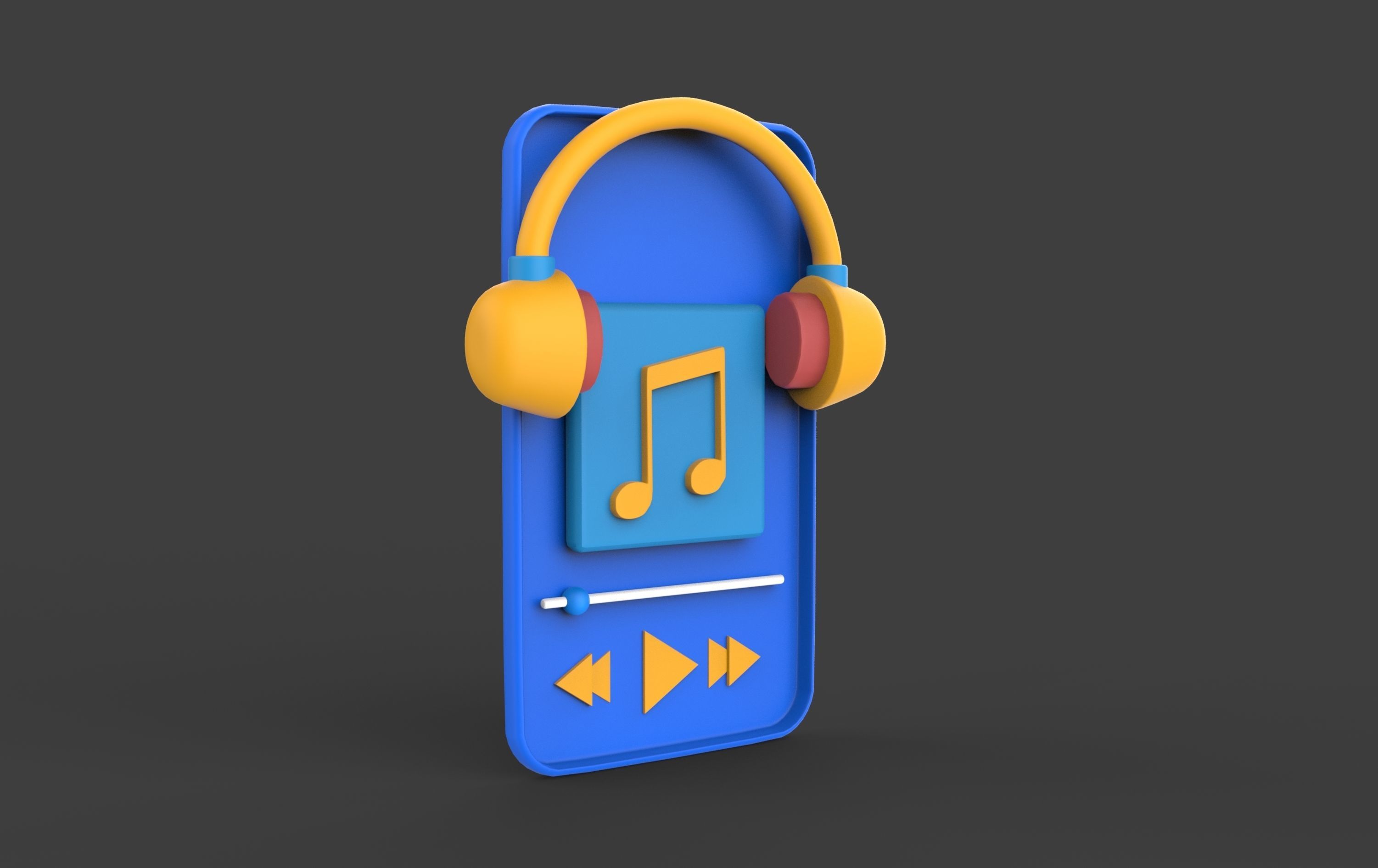 Music Player 3D Icon 3D model_8