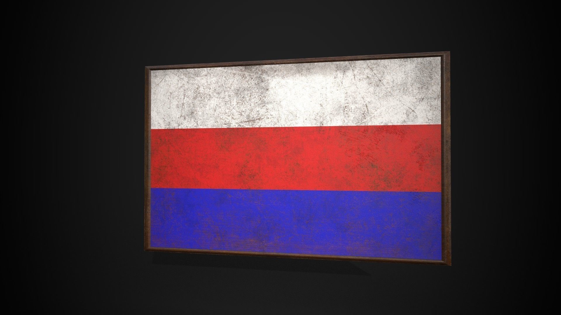 Old Picture Frame With Schaumburg-Lippe Flag - Game Ready PBR Low-poly 3D model_1