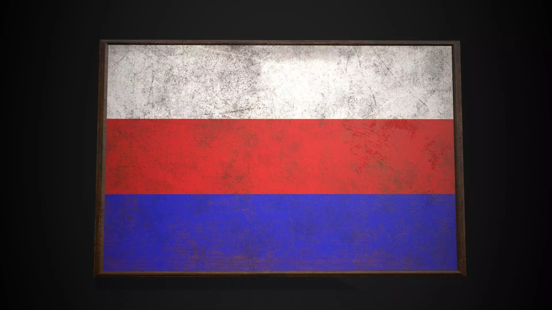 Old Picture Frame With Schaumburg-Lippe Flag - Game Ready PBR Low-poly 3D model_0