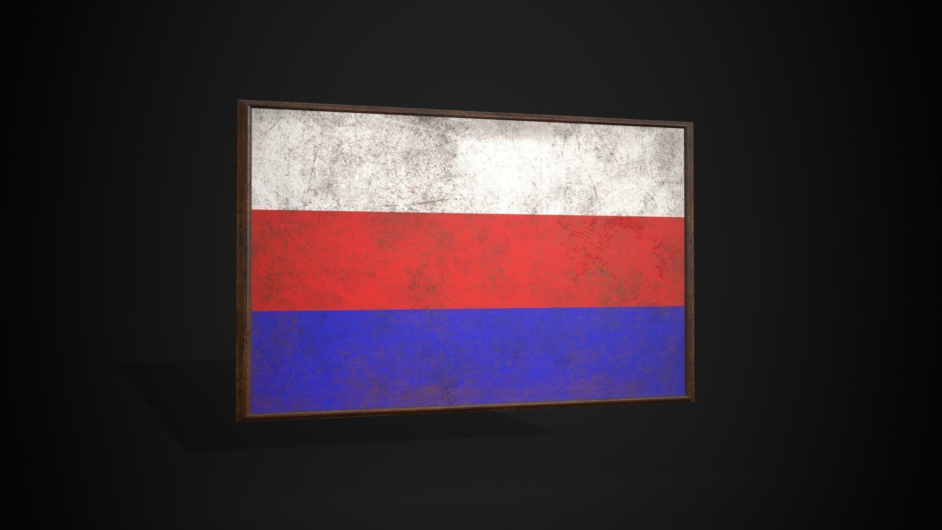 Old Picture Frame With Schaumburg-Lippe Flag - Game Ready PBR Low-poly 3D model_3