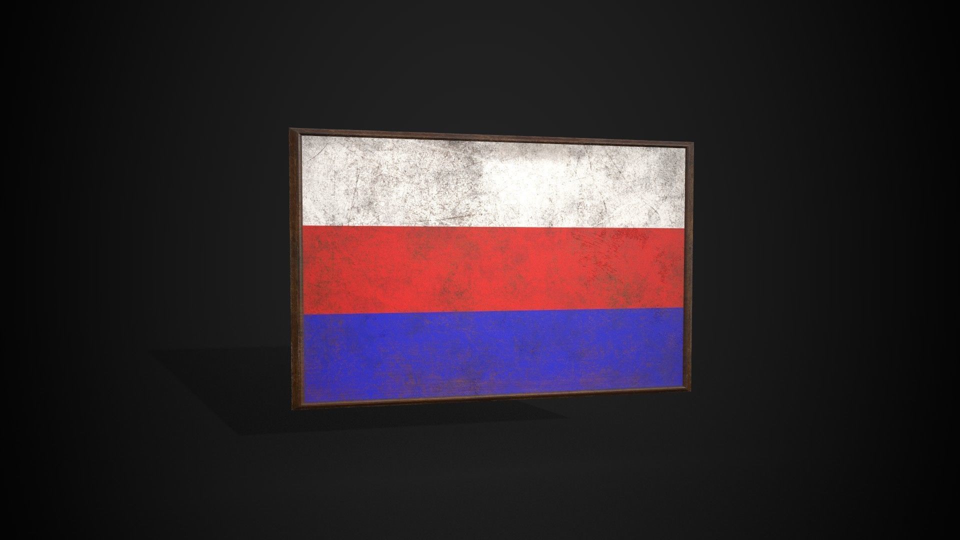 Old Picture Frame With Schaumburg-Lippe Flag - Game Ready PBR Low-poly 3D model_2