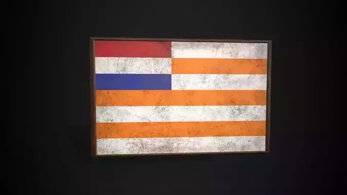Old Picture Frame With Orange Free State Flag