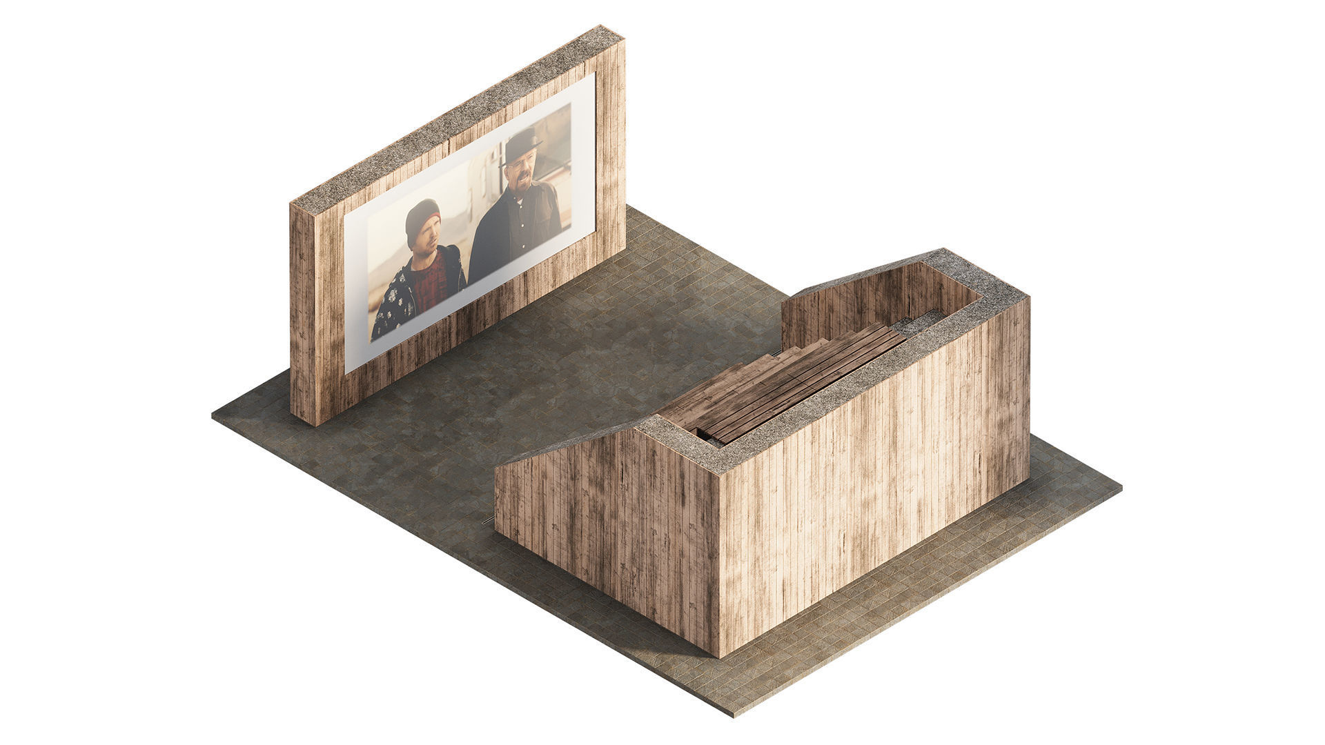 Open air cinema 3D model_1