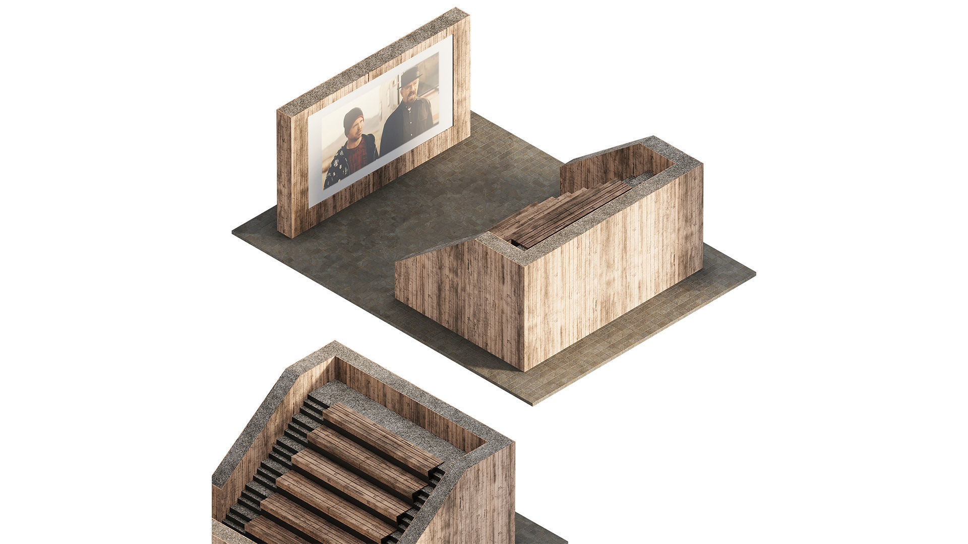 Open air cinema 3D model_10