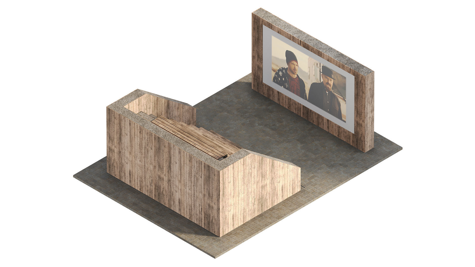 Open air cinema 3D model_2