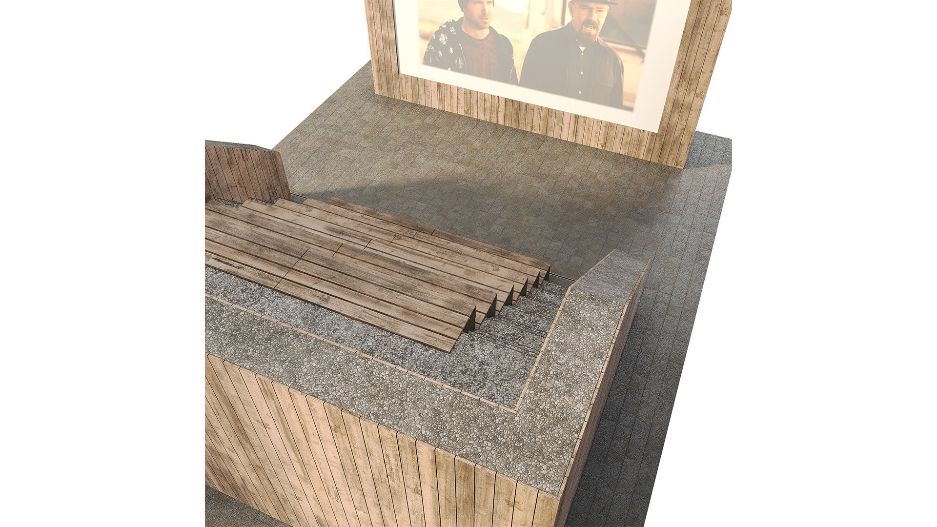 Open air cinema 3D model_7