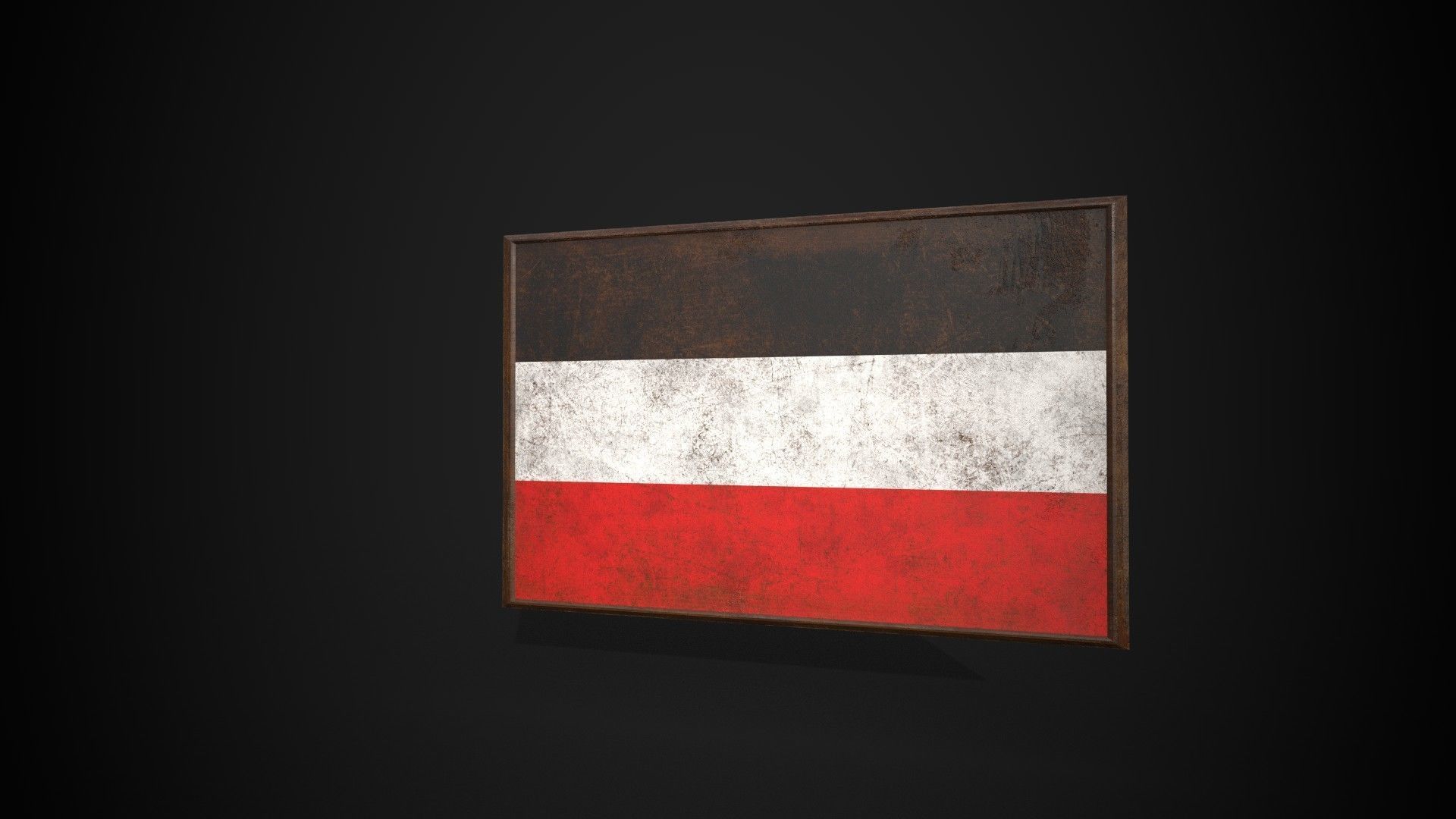Old Picture Frame With North German Union Flag Low-poly 3D model_2