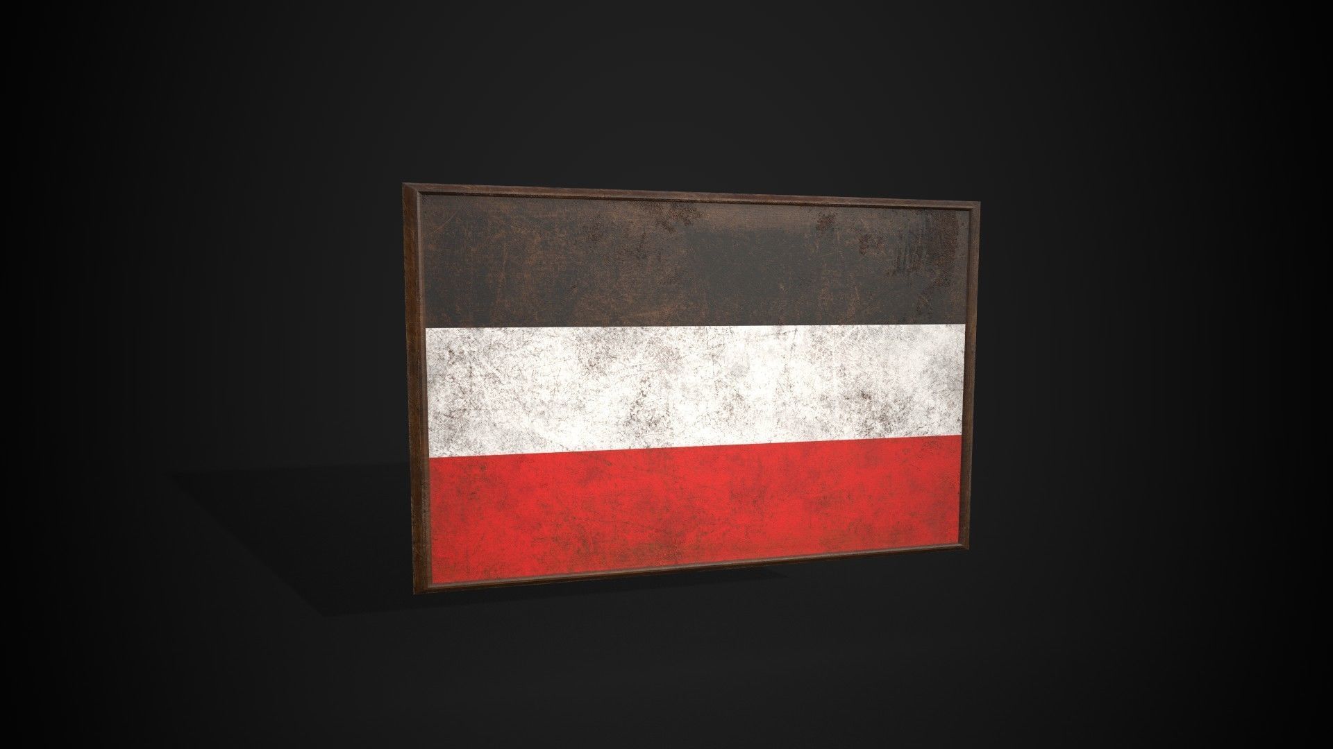 Old Picture Frame With North German Union Flag Low-poly 3D model_3